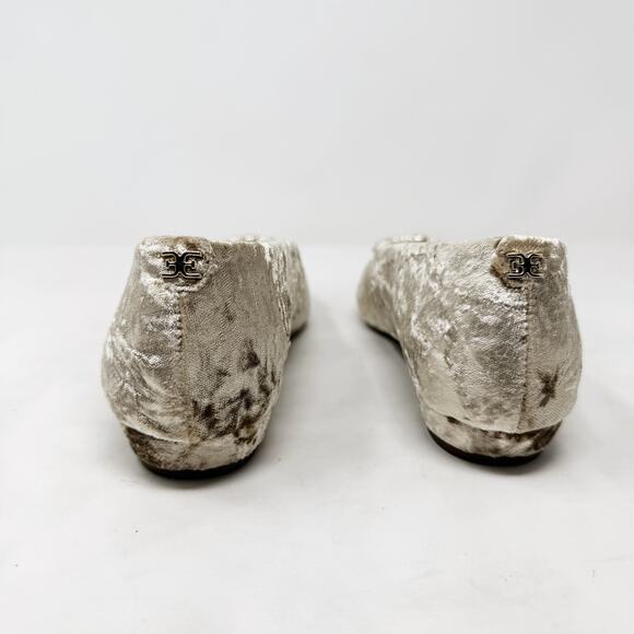 [Sam Edelman] Janina Prosecco Luster Pearl Buckle Velvet Square Toe Flats Size 9 - Picture 8 of 11